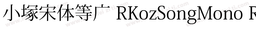小塚宋体等宽 RKozSongMono Regularegular字体转换